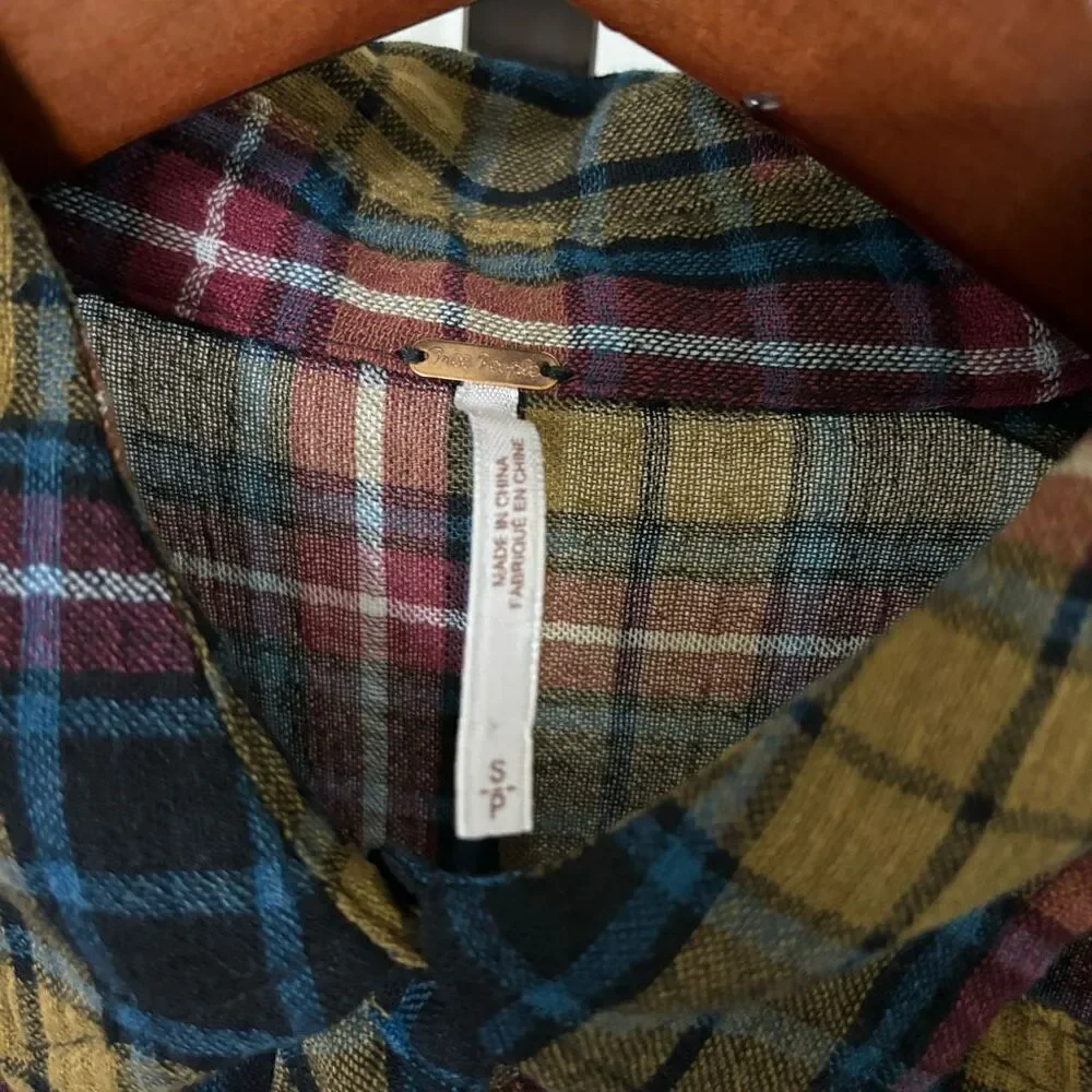 Free People Multicolor Plaid Button Down Shirt - Picture 3 of 5